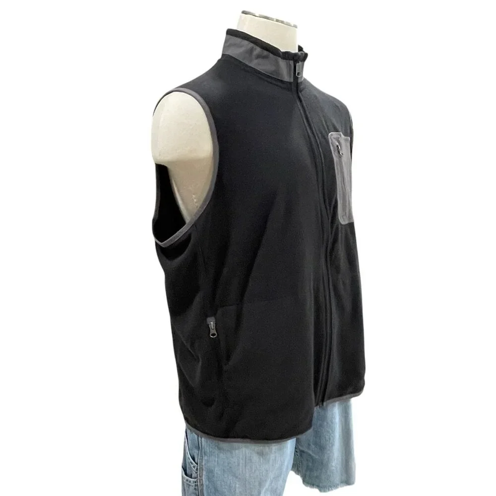 Duluth Trading Mens XL Black Fleece Vest True Grid Outdoor Workwear Hiking Zip - Picture 10 of 13